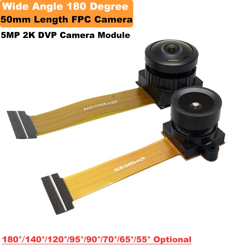 ESP32 Webcam OV5640 CMOS Wide Angle Camera Module 5MP FOV 180 Degree 1080P HD High Resolution Distortionles With FPC 50mm Length 5mp auto focus cmos camera module ov5640 with standard uvc protocol