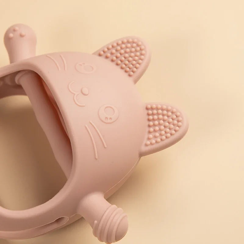 New Born Silicone Glove Teether Toy BPA Free Baby Cat Shape Hand Pacifier for Infant Molar Chewing Nursing Toys Baby Accessories teething toys silicone teething toys baby teething toys silicone teether