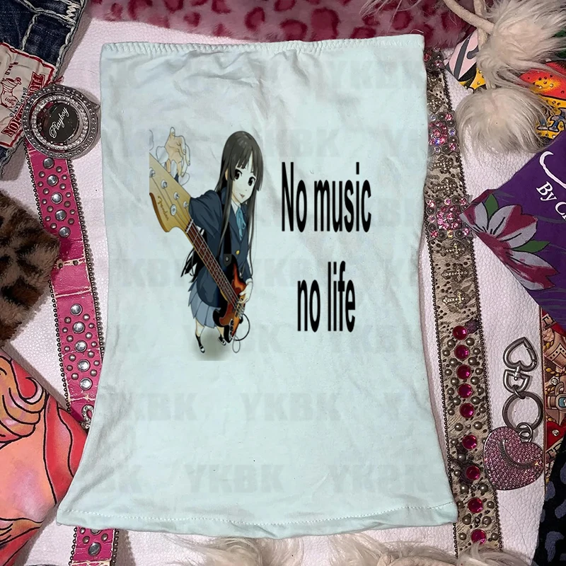 Y2k Style Aesthetics Streetwear Women Summer Casual Gothic Letter Anime Short Sleeve Vintage Grunge T-Shirt Crop Top Emo Girls 4