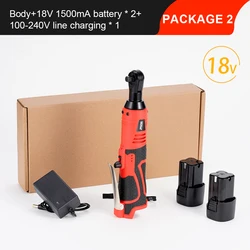 18V Impact Wrench Cordless Rechargeable Electric Wrench 3/8 Inch Right Angle Ratchet Wrenches Impact Driver Nut Power Tool Set