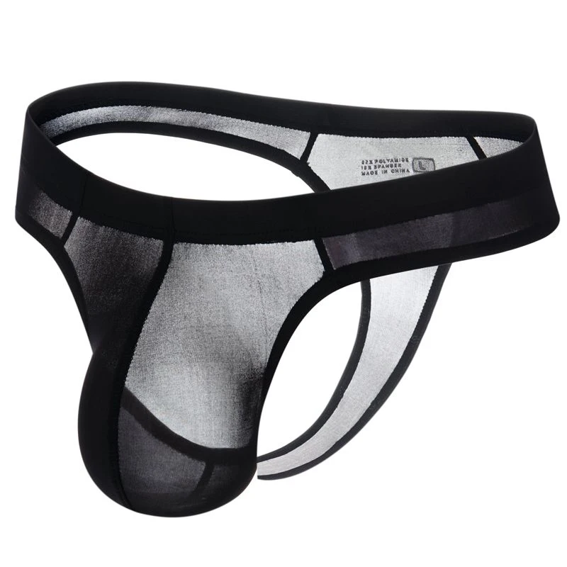 

CLEVER-MENMODE Men's Sexy Silky Thong See Through Erotic Lingerie Bulge Penis Pouch Underwear G String T Back Panties Bikini