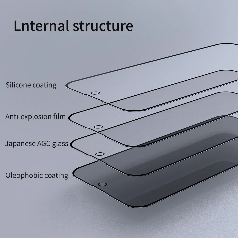 Nillkin For iPhone 15 Pro Max 14 Pro Guardian 풀 커버리지 iPhone 13 12 용 엿보기 방지 강화 유리 9H 화면 보호기