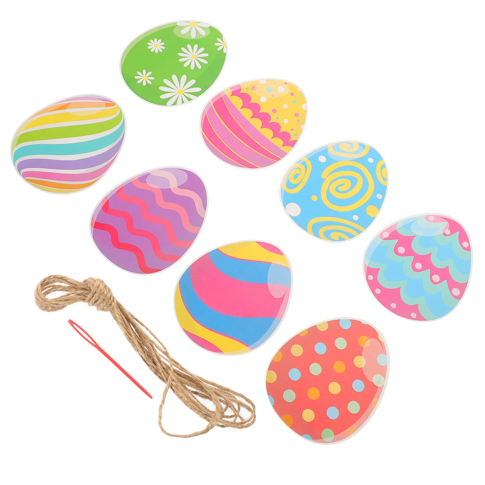 

24 Pcs Easter Egg Pendant Scene Hanging Decor Festival Prop Paper Cards Ornaments Garland Tags Door Decorations