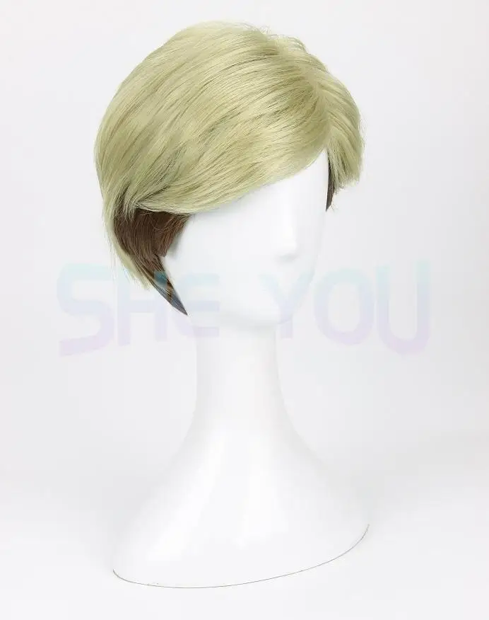 

Attack on Titan Erwin Smith Wig Short Blonde Brown Ombre Color Cosplay Wig