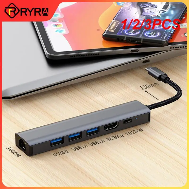 

1/2/3PCS Type C USB HUB Dock Station Splitter 3.0 2.0 RJ45 VGA SD TF Card Reader PD 100W 87W Charger HDMI-compatible For Laptop