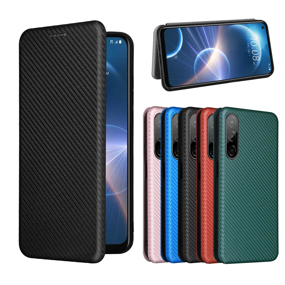Per Htc Desire 22 Pro Case Luxury Flip Custodia Protettiva Ad Adsorbimento Magnetico Per Pelle In Fibra Di Carbonio Per Borse Per Telefono Htc 22 Pro