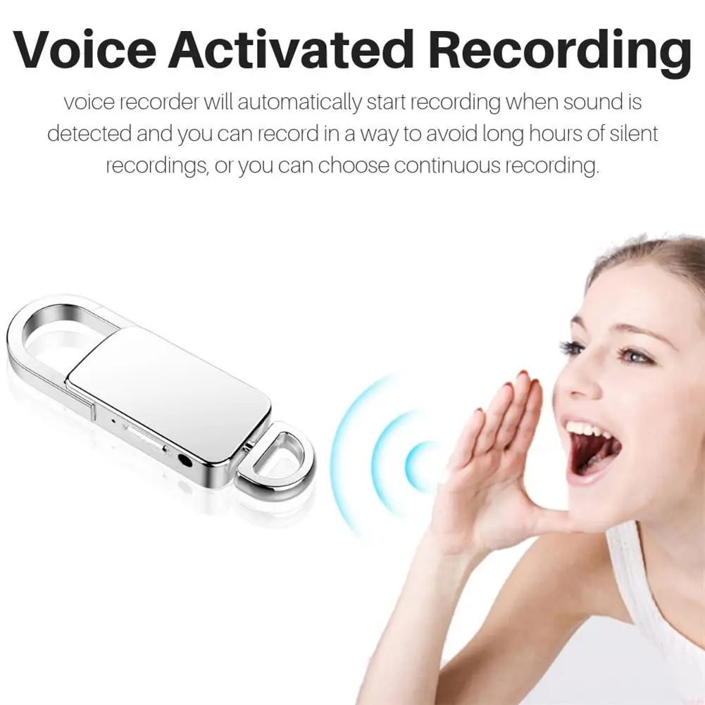 S20+ Keychain Type Voice Recorder Hd Noise Reduction Voice Activated