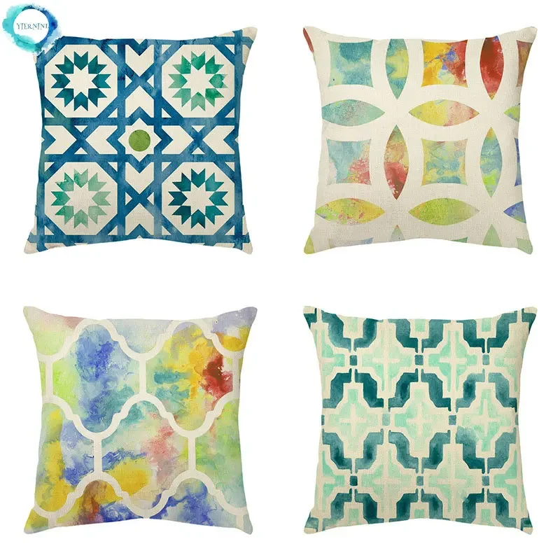 

45x45cm Abstract Geometric Pillowcase Colorful Printed Pillowcase Living room Sofa Office Cushion Cushion cover Home decor