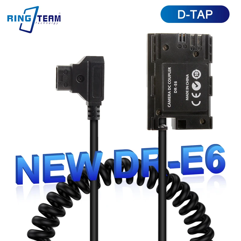 Dtap D-Tap Cavo A Spirale Lp-E6 Dre6 Full Decoded Dc Accoppiatore Dr-E6 Per Bmpcc4K Bmpcc 4K Blackmagic Micro Cinema Camera Monitor.