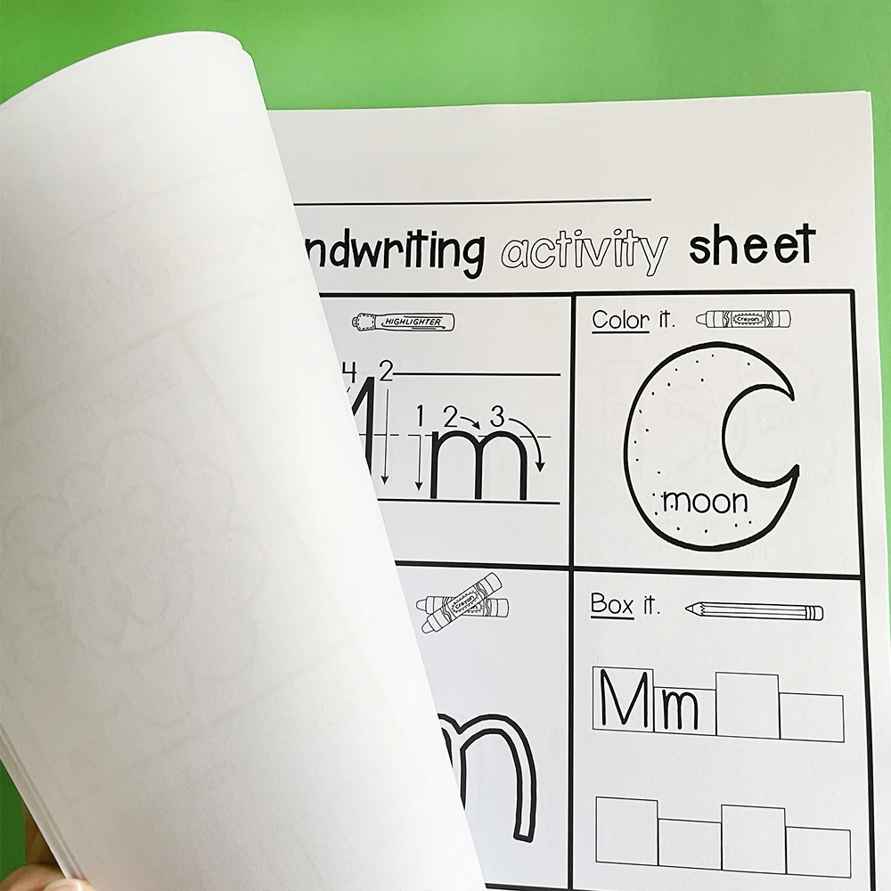 26 Pages ABC Letter Alphabet  Homework Activities Passages kid workbook practice Handwriting Practice Book for kid Preschoolers 5