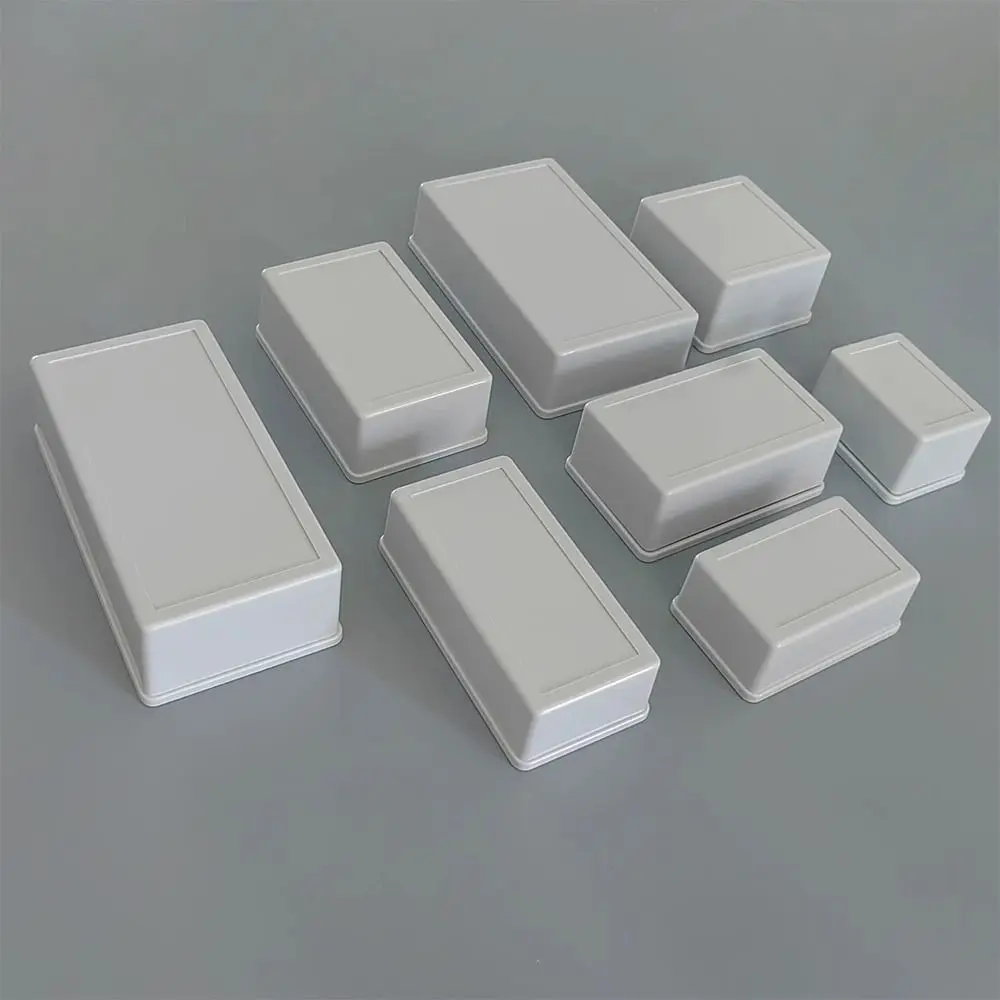 Waterproof ABS Plastic Storage Case - Multi-Style Electronic Instrument Enclosure Box, White & Black