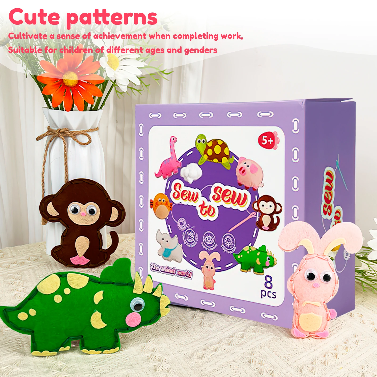 Kids Crafts Sewing Kit DIY Felt Material Sewing Kit Fun Keychain Pendant Felt Crafts Creative Kids Early Education Toys