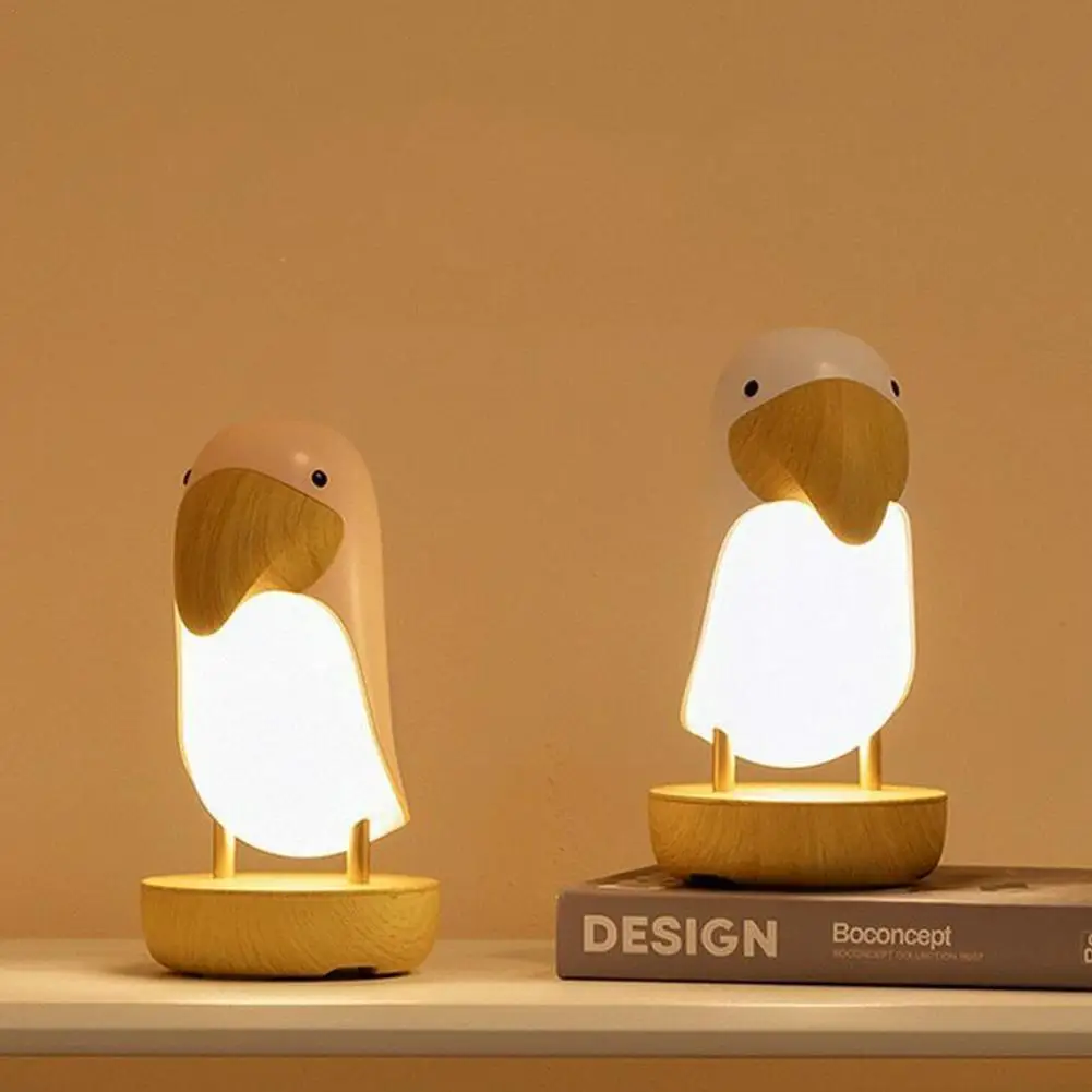 

Toucan Bird LED Night Light USB Rechargeable Bedroom Table Speaker Lamp Luminaria Dimmable Home Lighting Bluetooth K6Z5