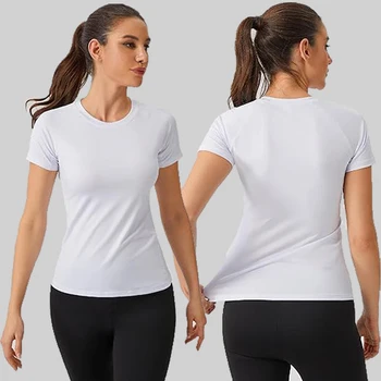 Women's Compression Shirt Short Sleeve Athletic Yoga Running T-Shirt Summer Gym Workout Quick Dry Stretchy Tees Tops Baselayer 6