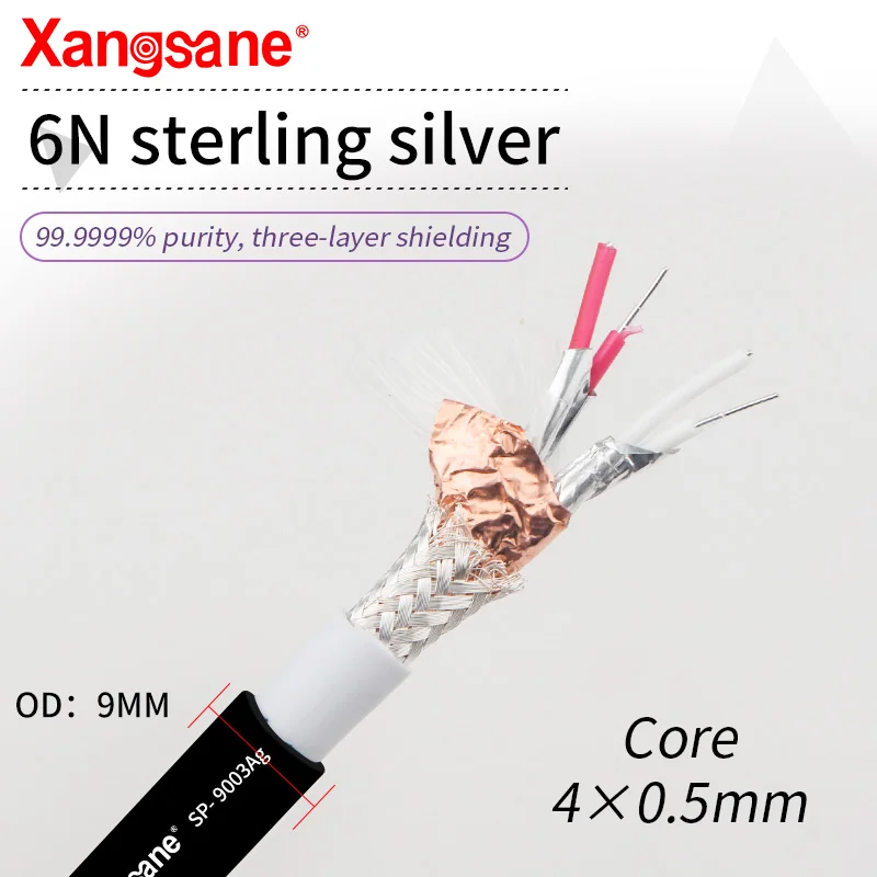 Xangsane-cabo de Sinal de Áudio Prata Pure Xlr Balance Line Machine Line Hifi Four-core 6n Único Cristal Sp-9003ai