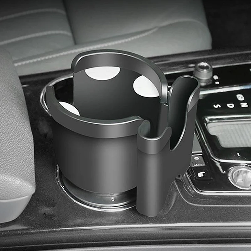 2 In 1 Car Water Cup Holder With Mobile Phone Storage Stand Cup Holder Expander Adapter Multipurpose Bottle Cups Organizer Stand