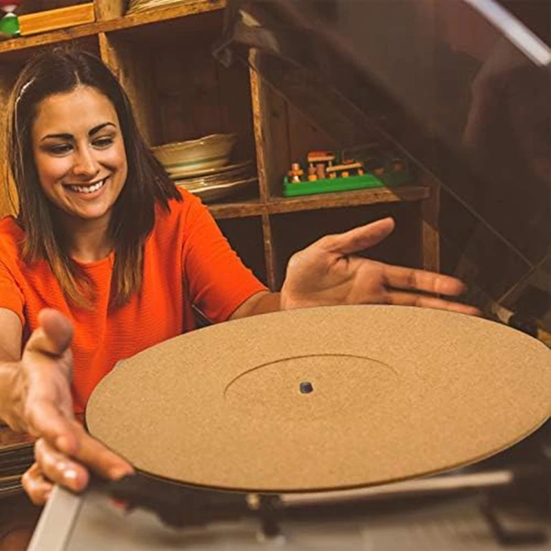 Cork Turntable Mats Kit 3 Pieces For Vinyl LP Record Players Audiophile Reduce Noise turntable mat