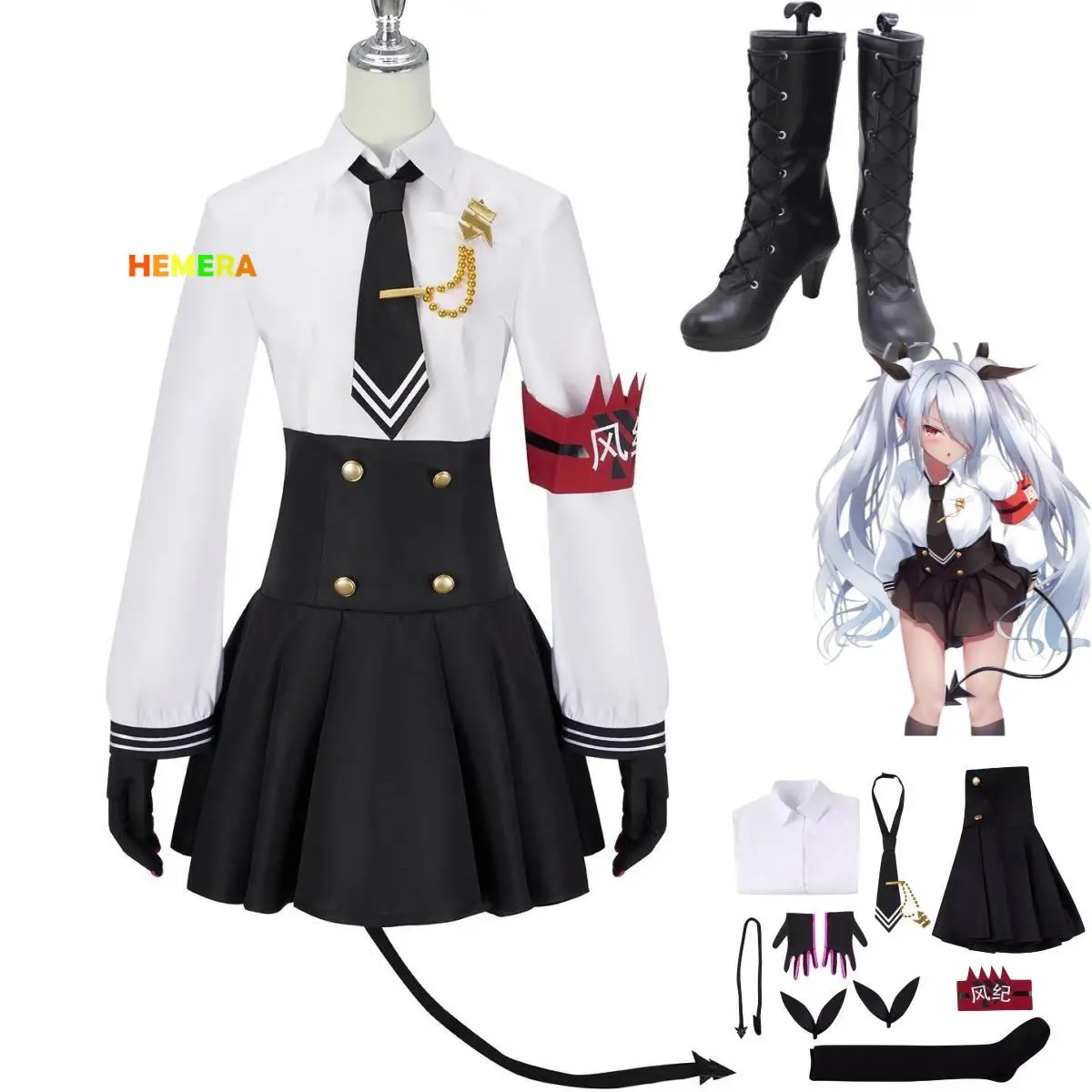 

Anime Game Blue Archive Siromi Iori Cosplay Costume JK Sailor Uniform Campus Uniform Shoe Woman Sexy Kawaii Halloween Set