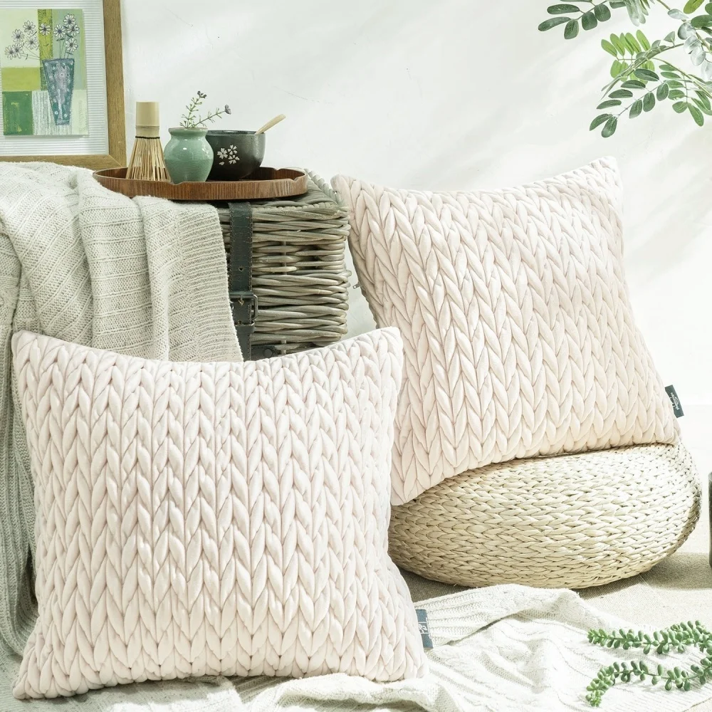 

Velvet Quilted Cushion Cover Thick High Quality Decorative Quilt Pillow Cover for Sofa Livingroom Pillowcase Luxury Cushion Case