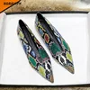 New Lady Snakeskin Pattern New Hot V Cut Elegant Women Shoe Fashion Woman's Flats Genuine Leather Ladies Shoes Casual Shoes C353 2