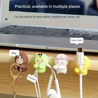 Set Cute Animal Design Adhesive Cord Holder 2pcs Silicone Cable Organizer Multipurpose Wire Management Clips For Desk And Drawer 1