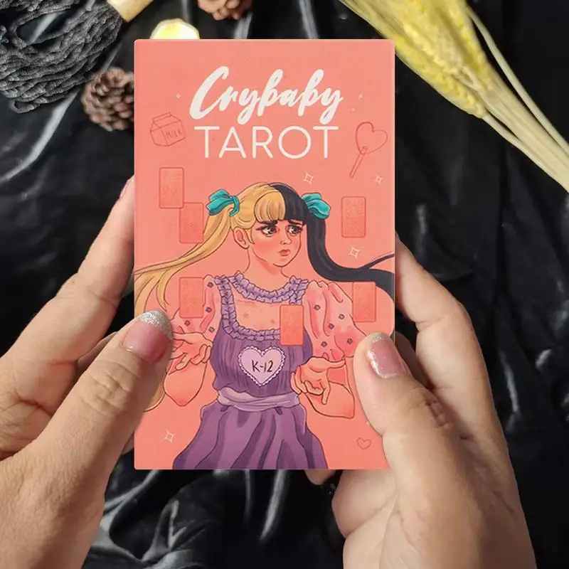 크라이베이비 타로 카드, 오라클 데크 영어 보드 게임, 운세 운명 점술, 종이 설명서 포함, 78 개, 12x7cm