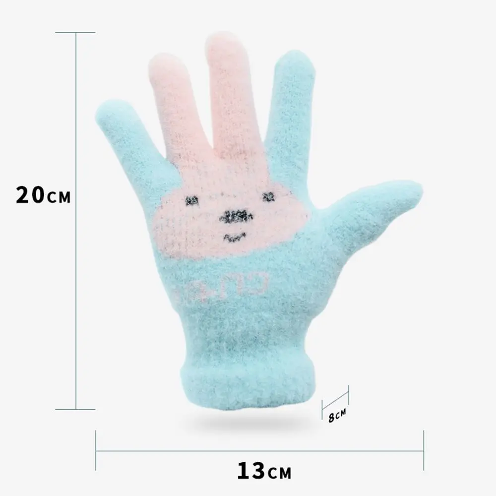 4-10 Years Children Girl Gloves Knitted Winter Boy Full Finger Wool Gloves Baby Girls Cute Rabbit Warm Soft Knitted Kids winter gloves baby mittens