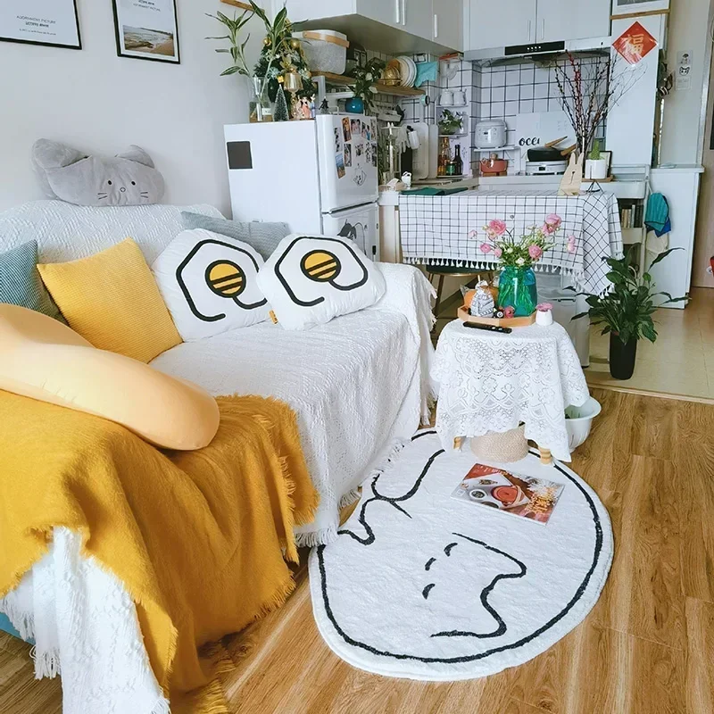 Cartoon Cat Rug Nordic Carpet silk wool rug plush rug imitated cashmere carpet kids carpet floor mat non slip carpet plush carpet decorative carpet crystal pile rug coral velvet rug Non-slip Mats Bedside Rugs Soft Floor Mat Living Room Carpets Table Home Decor