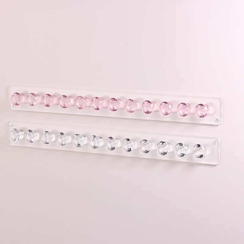 7/12Hooks Transparent Acrylic Jewerly Storage Rack For Earring Necklace Hanger Holder Wall Mounted Display Stand Organizer