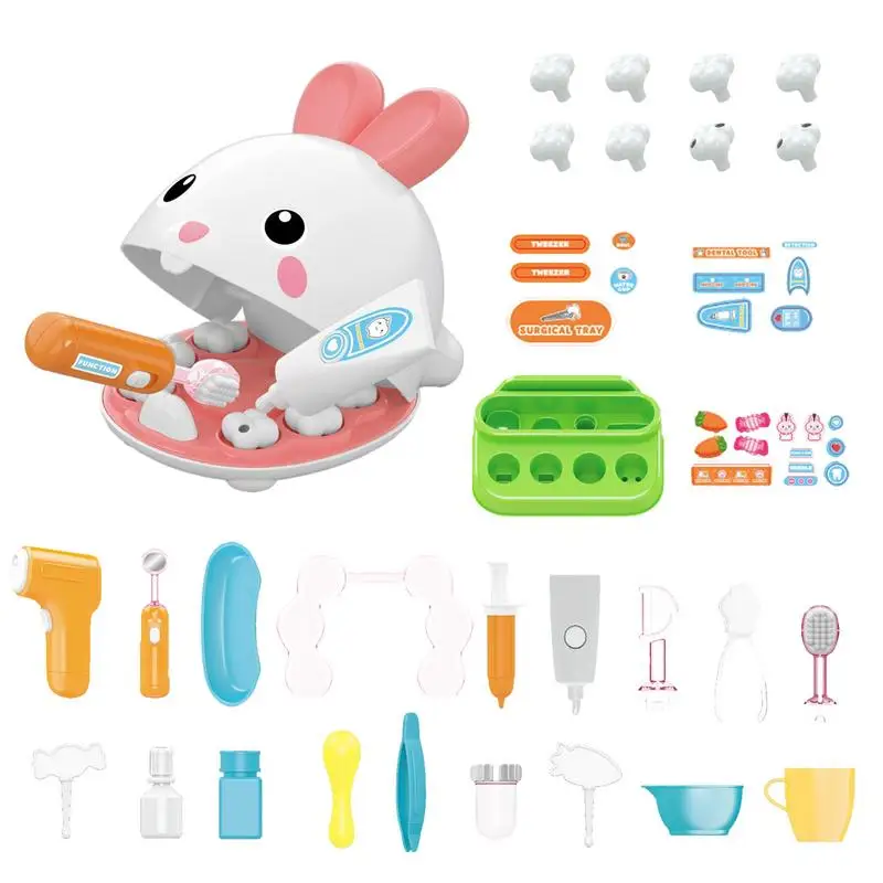 Play Dentist Set For Kids Cute Bunny Pretend Play Set Of Teeth Creative Kids Dentist For Children STEM Education