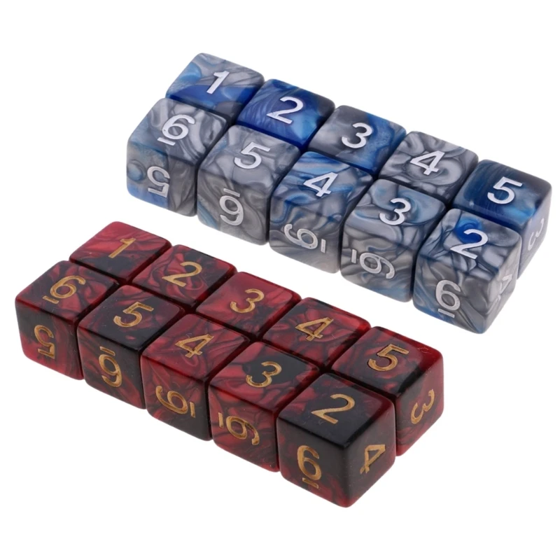

20Pcs 6 Side 16mm Dices DIY Educational Dices Engraving Acrylic Polyhedral Dices D6 Dices Party Family Board Game Dices