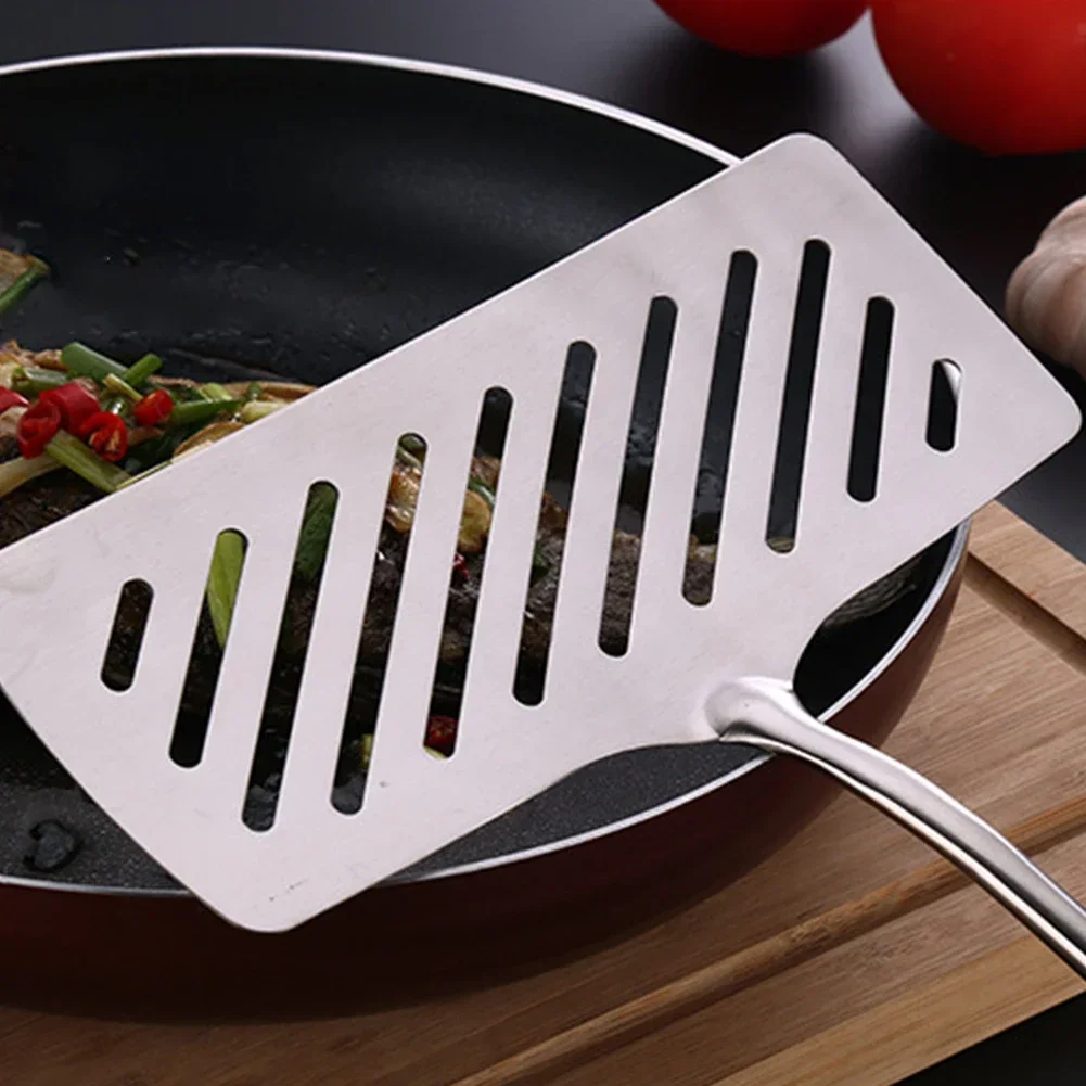 304 Stainless Steel Extra Wide Fish Spatulas Steak Shovel Fish Turner Slotted Beveled Kitchen Cooking Utensils Kitchen tool