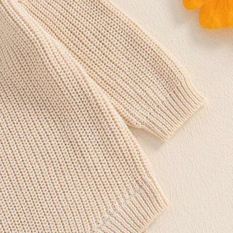 Focus norm 4 Farben Neugeborene Jungen Strick pullover Stram pler 0-12m Langarm Rundhals ausschnitt fester Winter pullover für lässig täglich – Detail 10