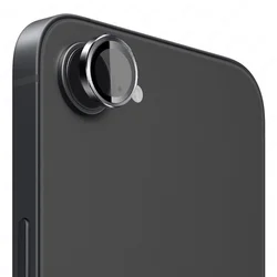 3D Metal Lens Glass Ring Camera Protector Case Cover - iPhone 16e (Black 01)