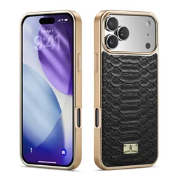 Elegant Plating Leather Phone Case with 3D Embossed Texture - Soft Shockproof Shell Cover - iPhone 15 Plus (Black)
