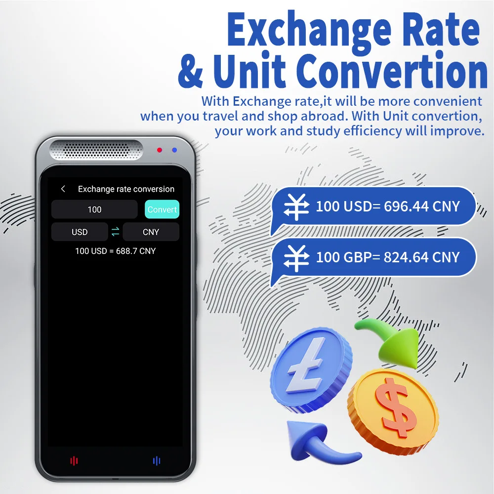 Vormor Instant Voice Translator 138 Languages Real-time Translator with 4.1inch Screen support Exchange Rate/Unit Conversion