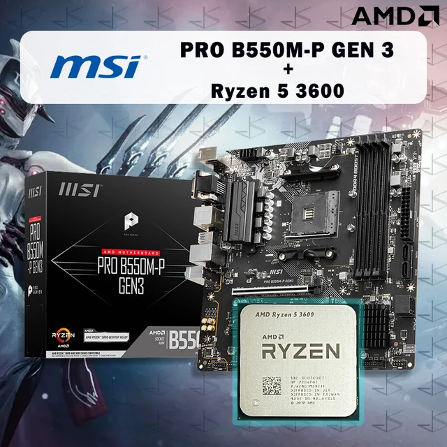 Erobre Marquee Omgivelser NEW MSI PRO B550M-P GEN3 Motherboard + AMD Ryzen 5 3600 R5 3600 CPU Suit  Socket AM4 without cooler _ - AliExpress Mobile