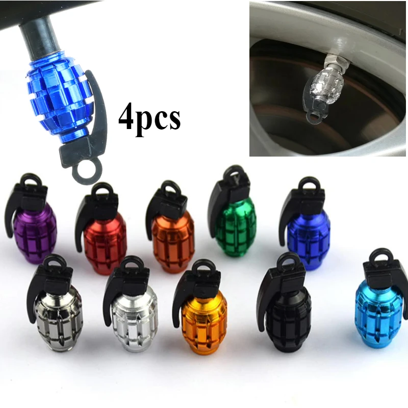 4Pcs Unique Shape Bicycle Tire Valve Dustproof Cover for Car Truck Motorcycle Wheel Rim Valve Stem Universal Fit