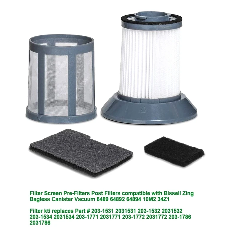 Replacement Filter For Bissell 6489 64892 64894 Zing Vacuums Cleaner