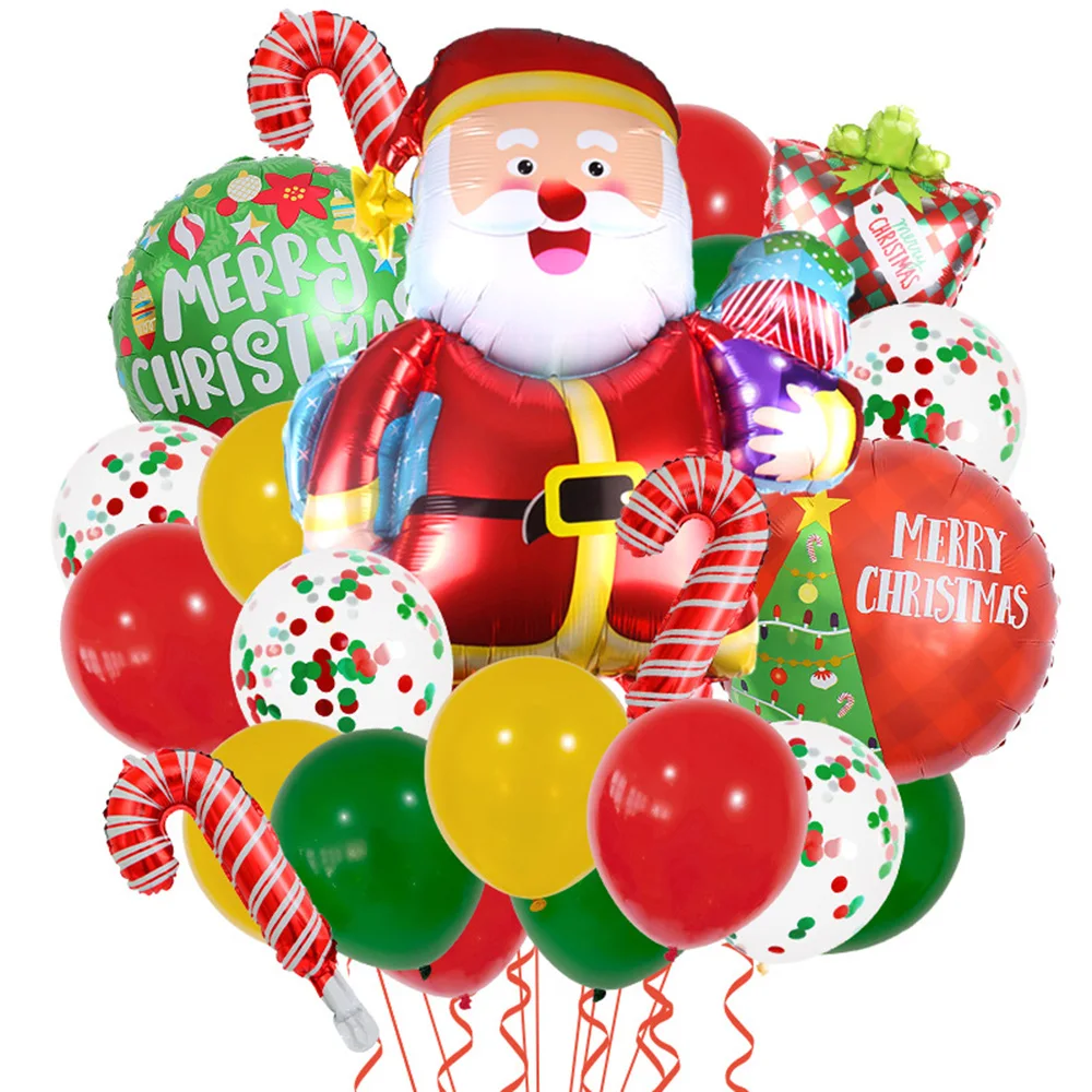 

23Pcs Christmas Foil Balloons Santa Claus Snowman Candy Cane Xmas Tree Birthday Party New Year Decorations Supplies