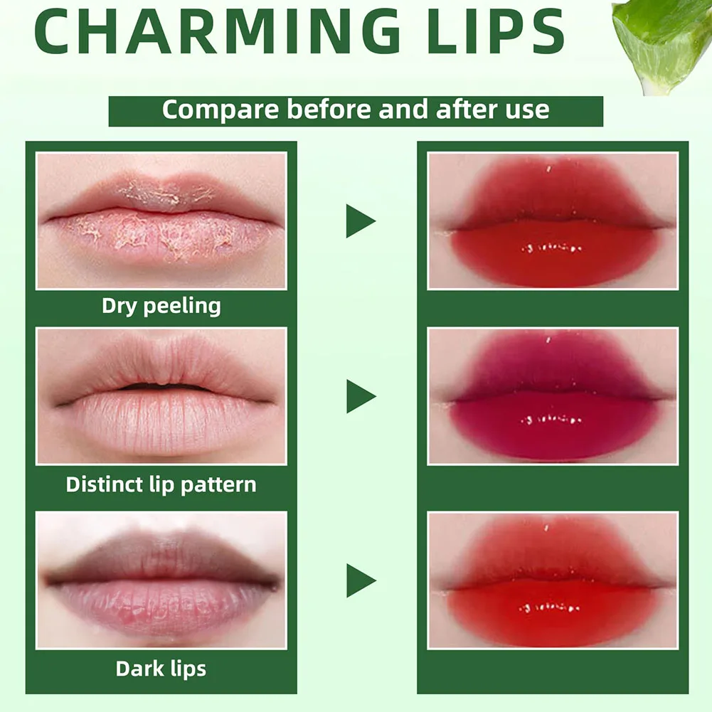 6 Color Lip Tint Stain Set Plumping Liquid Lipstick Aloe Vera Watery Lip Stain Gloss Multi-use Moisturizing & Cheek Tint