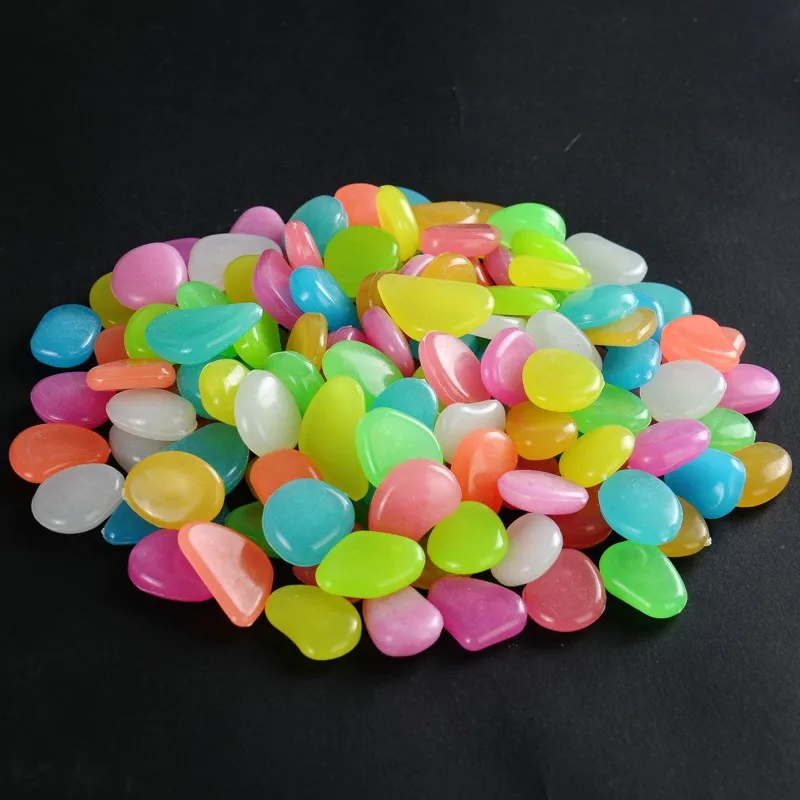 20*25mm Garden Decor Outdoor Luminous Stones Glow In The Dark Decorative Pebbles Lawn Garden Patio Fish Tank Aquarium Decor