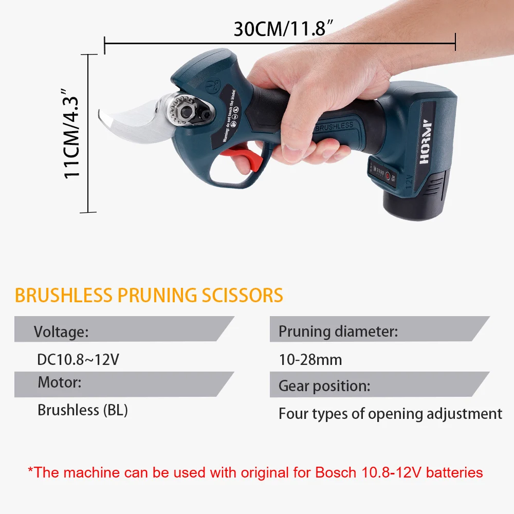 Brushless Electric Pruning Shear Wireles Rechargeable Scissors Tree Garden Branches High Speed Pruning Tool For Bosch Battery 4