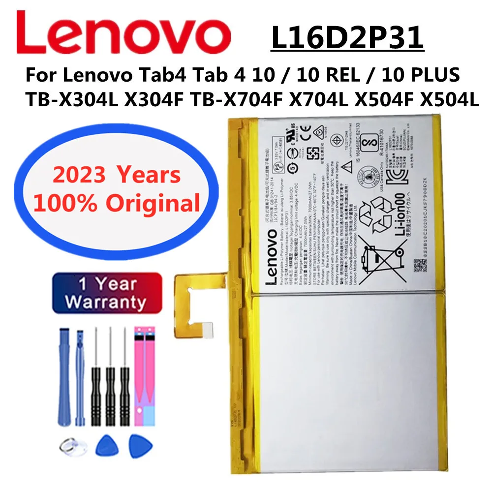 

100% Original L16D2P31 Battery For Lenovo Tab4 Tab 4 10 / 10 REL / 10 PLUS TB-X304L X304F TB-X704F X704L X504F X504L Batteria