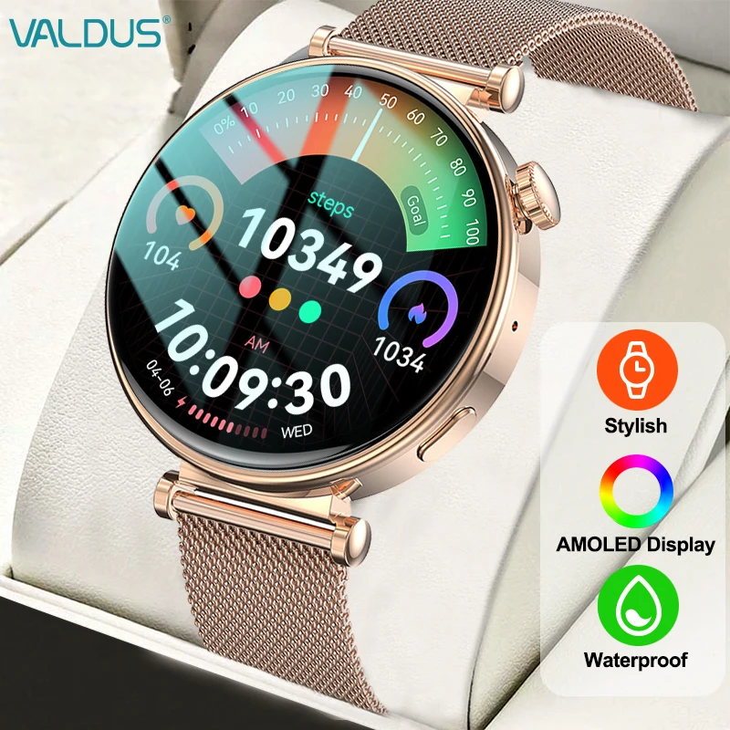 Vl41 pro frauen smartwatch 3,5-zoll amoled bildschirm bluetooth anruf nfc funktion schlaf monitor mode sport smartwatch
