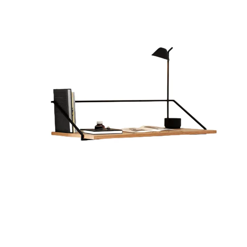 Modern Multifunctional Wall-mounted Desk Solid Wood Home Study Desk Oak Lightweight Wall Reading Bookshelf Laptop