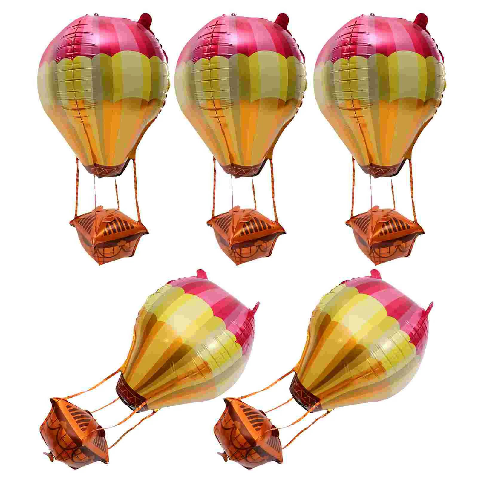 

5 Pcs Hot Air Balloon Decor Aluminium Foil Nativity Ornaments Party Supplies Christmas Birthday Decorations Metal Aluminum Film