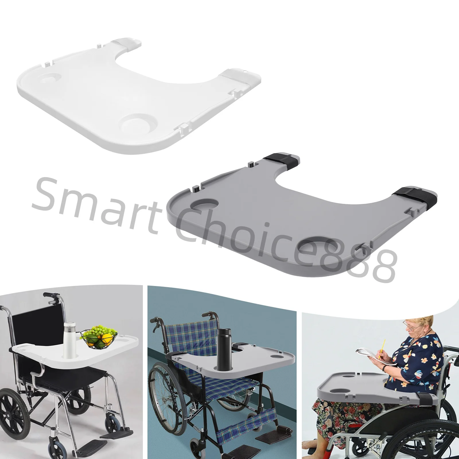 Hot Sale UK U-Shape Base Adjustable Bedside Table for Elderly Breakfast  Rolling Overbed Table Rehabilitation Therapy Supplies, image size:1600x1600