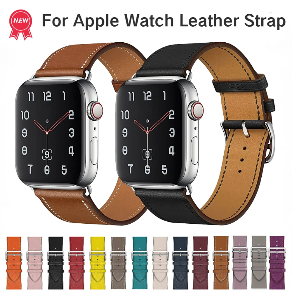 Premium Leather Strap for Apple Watch Band 49mm 45mm 41mm 44mm 42mm 40mm 38mm Bracelet Wristband for iWatch Series Ultra 87654SE