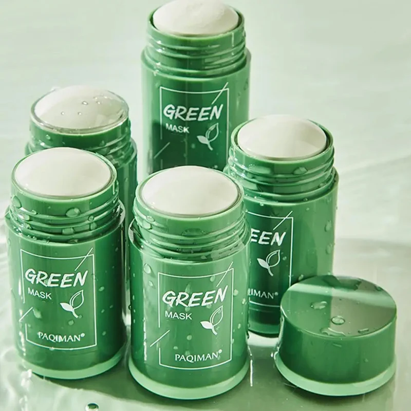 Green Tea Mask Stick Acne Blackhead Removal Deep Cleansing Solid Mask Dispel Acne Blemish Shrink Pores Moisturizing facial cleanser pore control cleansing oil